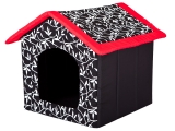 Interierová bouda pro psa - Červený lem střechy