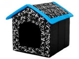 Interierová bouda pro psa - Modrý lem střechy